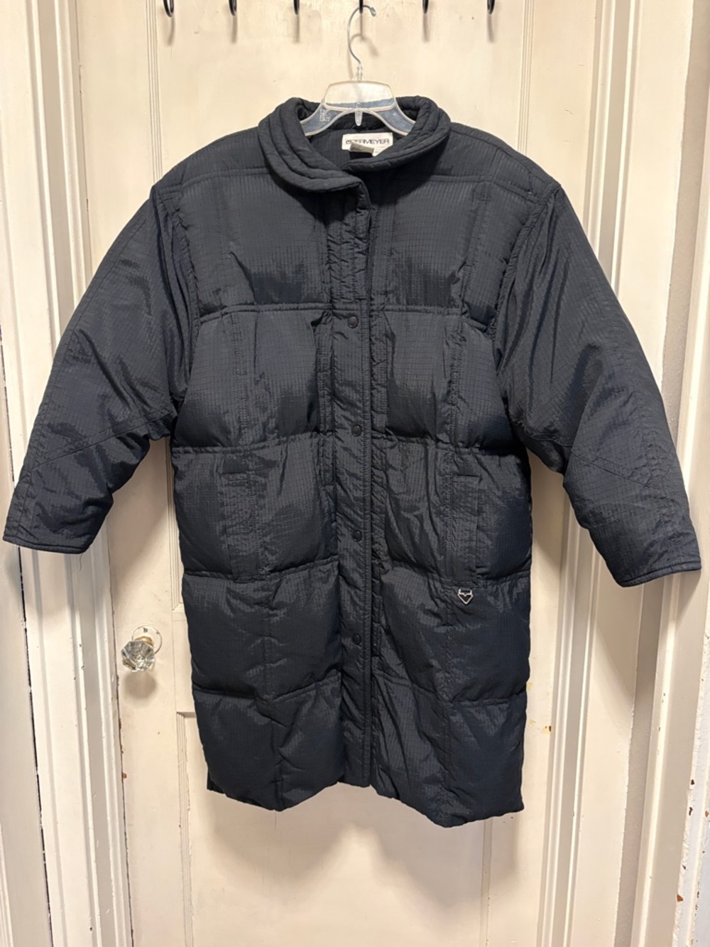 Vintage Obermeyer Claudia Goose Down Blend Black Puffer Coat Long Quilted Jacket